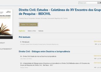 Livro “Direito Civil: Estudos | Coletânea do XV Encontro dos Grupos de Pesquisa – IBDCivil”