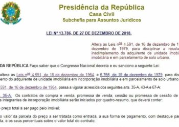 A recente Lei do Distrato (Lei nº 13.786/2018): o novo cenário jurídico dos contratos de aquisição de imóveis em regime de incorporação imobiliária e em loteamento