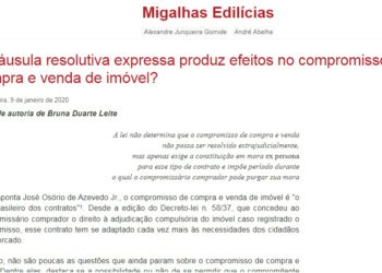A cláusula resolutiva expressa produz efeitos no compromisso de compra e venda de imóvel?