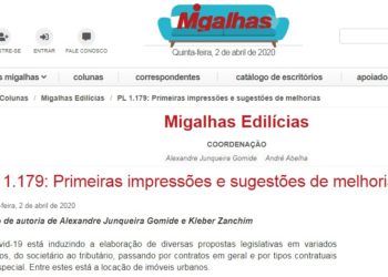 PL 1.179: Primeiras impressões e sugestões de melhorias