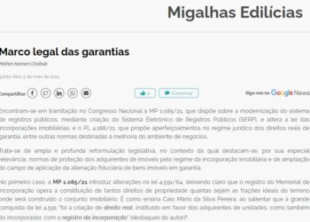 #BC&Indica artigo do Prof. Melhim Chalhub sobre o Marco Legal das Garantias (MP 1.085/21)