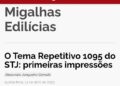 Artigo: O Tema repetitivo 1095 do STJ: primeiras impressões